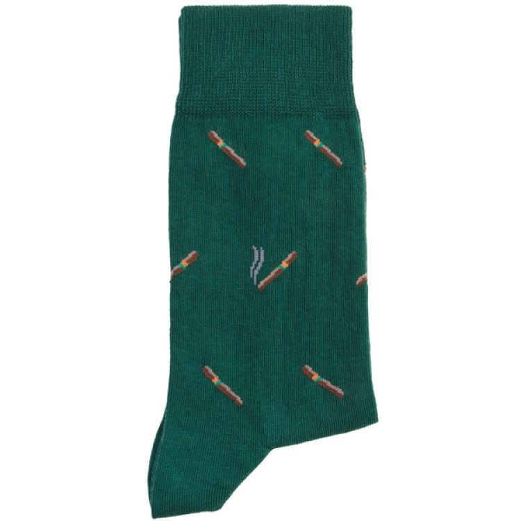 Casdagli Cigar Socks - Green Mid-Calf