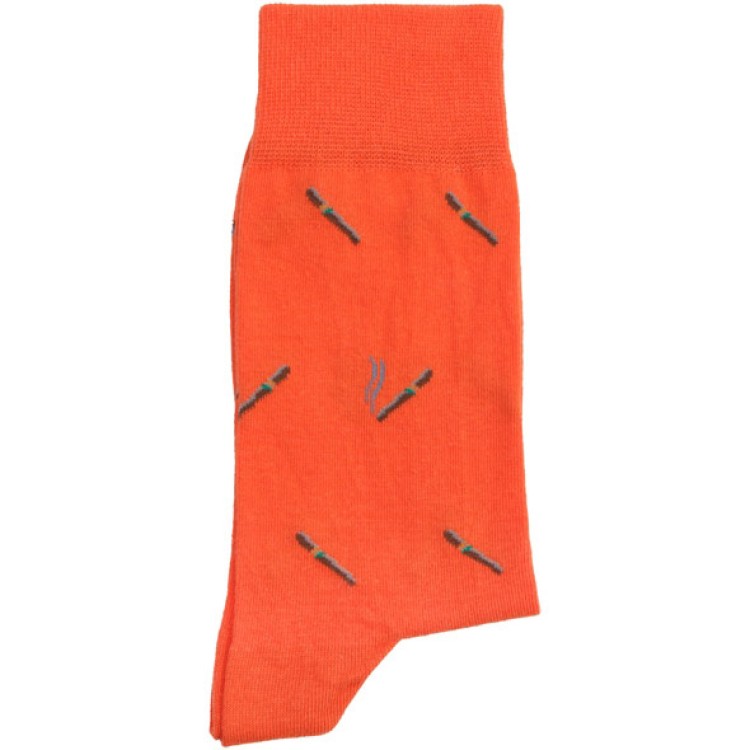 Casdagli Cigar Socks - Orange Mid-Calf